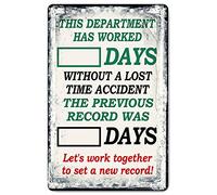 Yelenacca Since Last Incident Sign Days Without Accident Sign Day Counter Signs Metal Signs Funny Yard Sign Outdoor Warning Signs Poster Tin Plate Retro Metal Sign 20x30 pollici