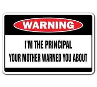 Yelenacca Targa decorativa in metallo con scritta in lingua inglese "I'm The Principal, High Middle Elementary School Boss Yard", 20,3 x 30,5 cm