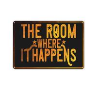 Yelenacca Targa in metallo retrò con scritta in lingua inglese "The Room Where It Happens", poster di lettura d'amore, decorazione per la casa, decorazione da parete in metallo, stile vintage