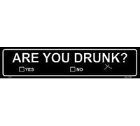 YelenaSign Cartello Stradale in Alluminio con Scritta Are You Drunk Street, 10,2 x 40,6 cm