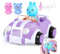 Yellcetoy Macchina Telecomandata per 2 3 4 5 anni, Macchina Radiocomandata con Luci e Musica, 2.4Ghz rc Car Regali di Compleanno e di Natale per Bambini Ragazzi Ragazze Viola