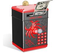 Yellcetoy Salvadanaio Elettronico per Bambini, Spider Cassaforte con Codice di Sicurezza e Musica, Compleanno Regali di Natale per Ragazzi Ragazze 3 4 5 6 7+ anni Nero