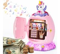 Yellcetoy Salvadanaio Elettronico per Bambini, Unicorno Cassaforte per Bambini con Codice di Sicurezza Musica e Luce, Novità Pasqua Compleanno Regali di Natale per Ragazze