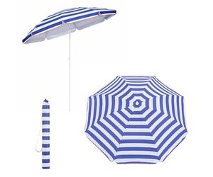 Yello UV40 Ombrellone Parasole, 1,6 m, Protezione per Spiaggia e Giardino, a Strisce Blu