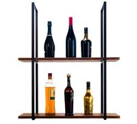 yelloo - Mensola Sospesa Cucina a Soffitto, Ideale come Porta Bottiglie, Porta Spezie, Vino, Mensole Cucina Salvaspazio Design Moderno, Arredo Originale per la Casa (BAR SHELF 75 cm, Marrone/Noce)