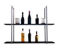 YELLOO - Mensola Sospesa Cucina a Soffitto, Ideale come Porta Bottiglie, Porta Spezie, Vino, Mensole Cucina Salvaspazio Design Moderno, Arredo Originale per la tua Casa (BAR SHELF 115 cm, Grigio/Nero)