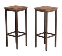 yelloo - Set da 2 Sgabelli Bar, Ideali per la Cucina, per Mobile bancone Bar e Tavolo Bar, Struttura in Metallo (Set 2 sgabelli Marrone Noce FIRENZE/ROMA)