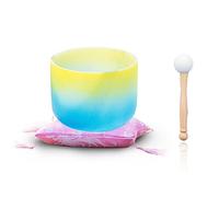 Yellow And Blue Gradient, Crystal Yoga Singing Bowl, 7 To 12 Inches, Handmade, Meditation Props, Relieve Fatigue And Anxiety, Suitable For Beginners And Professionals, Se(10 Pollici)