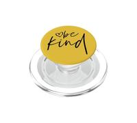 Yellow Be Kind Heart | Top nero corsivo gentilezza PopSockets PopGrip per MagSafe