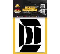 Yellow Bear™ Easy five™ Kit di 5 adhésivi rifrangenti/reflettenti 3M Technology, Nero, per casco Moto, dimensioni regolamentari