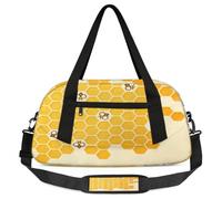 Yellow Bee - Borsone da viaggio per bambini, a nido d'ape, leggero, a nido d'ape, per sport, palestra, per bambini, per la notte, weekender, da portare con sé, da portare con sé, Ape gialla, 18.5L x
