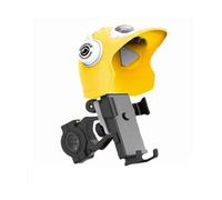 (Yellow) Bicycles Phone Holder Helmet Shape Sunshade Rainproof Handlebar