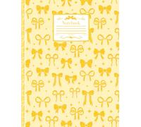Yellow Bow-Themed Paperback College-Ruled 8.5”x11” Notebook: Soft Coquette Cute Pastel Journal with Adorable Ribbon Design - Perfect for Essential Stationery, School Notes, Teens & Women <3