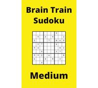 Yellow Brain Train Sudoku Book, 9x9 Puzzles, 100 Pages, 5x8, Medium