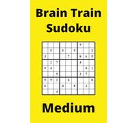 Yellow Brain Train Sudoku Book, 9x9 Puzzles, 200 Pages, 5x8, Medium