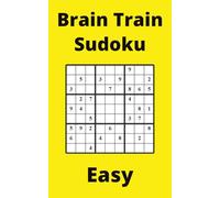 Yellow Brain Train Sudoku Book, 9x9 Puzzles, 50 Pages, 5x8, Easy