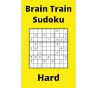 Yellow Brain Train Sudoku Book, 9x9 Puzzles, 50 Pages, 5x8, Hard