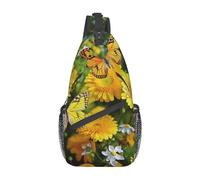 Yellow Butterfly And Yellow Daisies Print Unisex Borsa A Tracolla Antifurto Zaino Monospalla Multitasche Crossbody Bag Per Sportiva Treeking Viaggio Outdoor