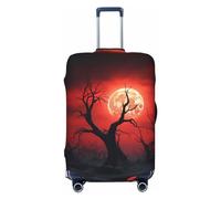 Yellow Castle Moon Tree - Copribagagli da viaggio, elastico, per valigie, 45-81 cm, Nero , L