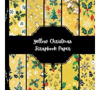Yellow Christmas Scrapbook Paper, Winter Junk Jounral Paper, Xmas Decorative Paper, DIY Projects, Origami, Collage Sheets, Decoupage Paper, 10 Designs, Double Sided