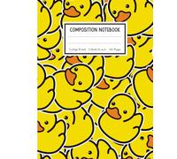 Yellow Composition Notebook College Ruled: Cute Rubber Ducks School Notebook blank lined journal, Back to School Supplies for Kids, Girls and Students