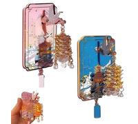 Yellow Crane Tower Luminous Lantern Refrigerator Magnet, Metal 3D Landmark Souvenir, LED Chinese Architecture Fridge Decoration for Travel Collectors and Home Kitchen