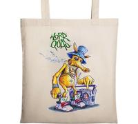 Yellow Creature Rap Style - Borsa tote in cotone ecologico naturale, colore: Beige