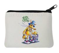 Yellow Creature Rap Style - Portamonete in neoprene, 10 x 11 cm, colore: Bianco