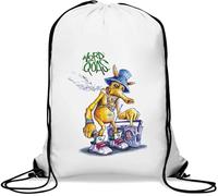 Yellow Creature Rap Style - Sacca da palestra con coulisse, stile casual, colore: Bianco