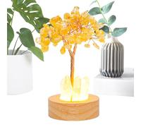 Yellow Crystal Money Tree, LED Tree Night Light for Energy, Decorative Home Accent with Sparkling Crystals, Perfect for Study Dormitory Bedroom Living Room Thanksgiving 2.36x5.51 inches