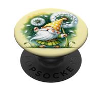 Yellow Dandelion Decor For Gnome Lover Make A Little Wish PopSockets PopGrip Adesivo