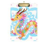 Yellow Dragon - Portablocco formato A4, con blocco per scrittura, in plastica, per classi di quinta elementare, per insegnanti, dimensioni 9 x 12