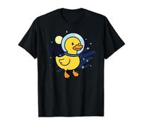 Yellow Duck Astronaut Space Animal Lover Moon Ragazzi Ragazze Bambino Maglietta