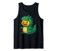 Yellow Duck Dragon Animal Lover Zoo Ragazzi Ragazze Bambini Canotta