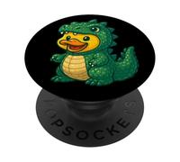 Yellow Duck Dragon Animal Lover Zoo Ragazzi Ragazze Bambini PopSockets PopGrip Adesivo