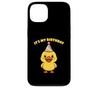 Yellow Duck Its My Birthday Party Hat Bday Ragazzi Ragazze Bambini Custodia per iPhone 13