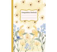 Yellow flower composition notebook ,100 pages: Ideal paperback for adults, teens and kids - Blank notebook hand letter 6x9 inc