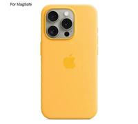 (Yellow) For iPhone 15 Pro Case Compatible with MagSafe Liquid Silicone Phone Back Cover