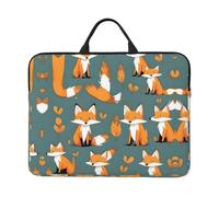 Yellow fox - Custodia per laptop da 14 pollici, per viaggi d'affari, ufficio, con tracolla, ventiquattrore, nero, taglia unica