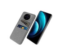 Yellow Hard PC+Cloth Phone Cover Case with Dual Card Slots Suitable for a Certain Brand's 5G Model