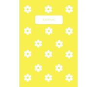 Yellow Journal with White Flowers: 6 in. x 9 in., 120 Lined Pages
