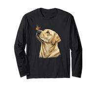 Yellow Labrador Butterfly Maglia a Manica