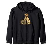 Yellow Labrador Hunting Felpa con Cappuccio