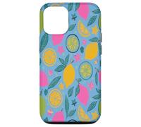 Yellow Lemons Italian Summer Fruit and Flower Vibes Custodia per iPhone 12/12 Pro