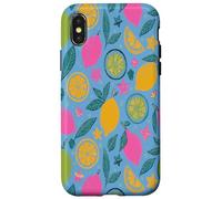 Yellow Lemons Italian Summer Fruit and Flower Vibes Custodia per iPhone X/XS