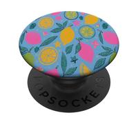 Yellow Lemons Italian Summer Fruit and Flower Vibes PopSockets PopGrip Adesivo
