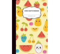 Yellow Mini Sketchbook, Cute Fruits, 50 pages, 4 x 6 inches