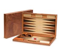 Yellow Mountain Imports, Set Backgammon Intarsiato in Palissandro, Knoll con Pedine in Acrilico, Dadi in Legno e Tabellone 48 cm
