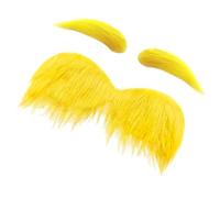 Yellow Mustache Beard Eyebrow Set Self Adhesive Cosplay Party Props