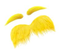 Yellow Mustache | Halloween Fake Dress-Up Accessories - Novelty Party Mustache Beard Eyebrows - for Adults Men Women Photoshoot Party Carnival Easter Christmas Theater Stage